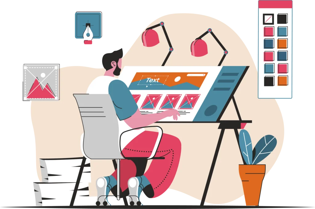 domain and hosting Illustration